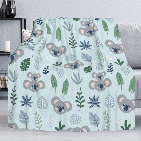 Delerain Cute Koalas Soft Throw Blanket 40"x50" Lightweight Flannel Fleece Blanket for Couch Bed Sofa Travelling Camping for Kids Adults...