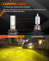 SEALIGHT 9145 H10 Yellow LED Fog Light Bulbs, 13,000LM 600% Brightness 9045 H10 Led Bulb Yellow Fog Lamps, 3000K Amber Strong Penetration 9140 904...