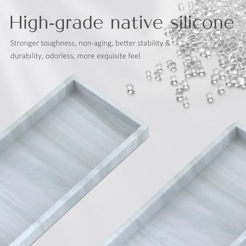 Bathroom Tray,EG-SIPRO Durable Premium Silicone Bathroom Vanity Tray,Shatterproof Soap Dispenser Tray Bathroom Sink Tray for Bathroom Countertop, ...