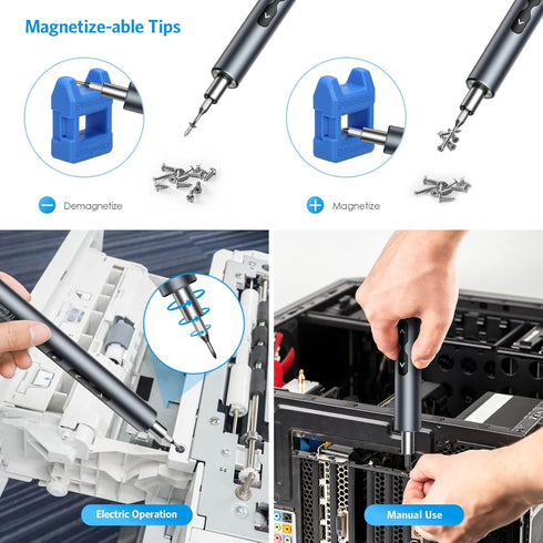 AMIR Electric Screwdriver 28 IN 1 Cordless Mini Power Precision Screwdriver Set with 24 Bits, Rechargeable Power Screwdriver for Phones Jewelers L...