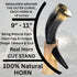 Viking Drinking Horn Mugs 10oz | Handmade Real Horn 9"-12" Cups for Ale Wine Beer Chalice Norse Tankard THOR LOTR Vikings Style Gift for Men - Bir...