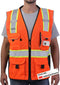 Reflective Safety Vest Orange Mesh, Made with 3M Reflective Tape, Heavy Duty Vest with ID pocket, Padded Neck, Orange 3XL...