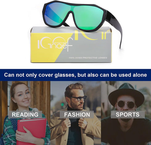 Unisex Fit Over Sunglasses for Men Women Polarized Shades with UV Protection for Fishing IF5804...