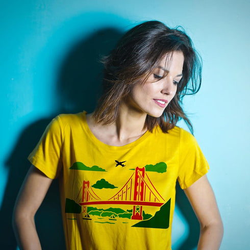 FINGERINSPIRE Golden Gate Bridge Stencil 8.3x11.7inch Reusable Bridge Pattern Painting Template Chain Bridge River Cloud Airplane Ship Decoration ...