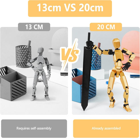 Titan 13 Action Figure, T13 Action Figure 20cm/8.1 inch Assembly Completed T20 Dummy 13 3D Printed Nova 13 Lucky 13 Action Figure 6 Weapons Set 3 ...