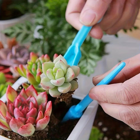 4 Pcs Pink Set Mini Garden Soil Spoon Plastic Planting/Transplanting Garden Tool Set Indoor Mini Garden Plant Care Shovel Soil Cup Bucket Shovel T...