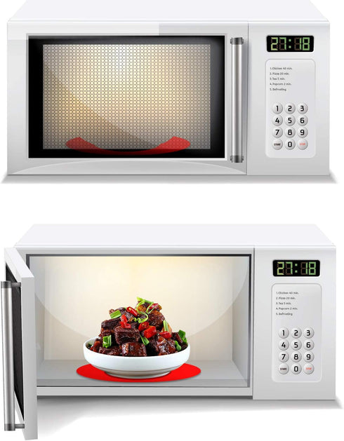 ONE250 12" Inch Silicone Microwave Multi-Mat, Non-Stick Heat Resistant Oven Mat Microwave Trivet Mat - 2 Pack (Red)...
