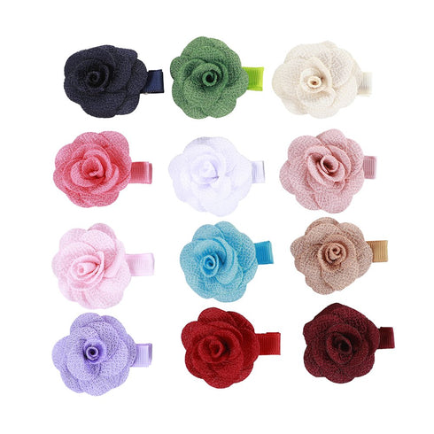 inSowni 12 Pack Flower Alligator Hair Clips Barrettes Fully Lined for Infants Baby Girls Toddlers Kids...