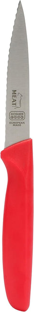 Kitchen Knife 3-Piece Set - 4 inches - Steak and Vegetable Knife - Razor Sharp Pointed Tip, Serrated Edge - Color Coded Kitchen Tools...