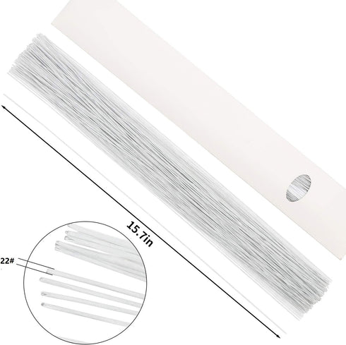 CCINEE 22 Gauge White Floral Wire Stem for Flower Arrangement Craft Supply,16 Inch,150PCS...
