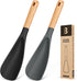 Cooking Spoon for Nonstick Cookwares, Great for Cooking and Serving Durable BPA-Free Matte Silicone, Wood Handle Spoon for Mixing, Scoop, and Scra...