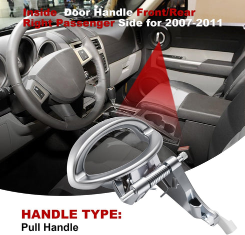 FAERSI 81632 Interior Door Handle Front/Rear Left Driver Side Replacements for Dodge Nitro 2007 2008 2009 2010 2011 Door Handle, Chrome.Replaces O...