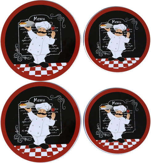 Chef Spaghetti Lover Theme Set of 4 Electric Stove Burner Covers (Chef 2)