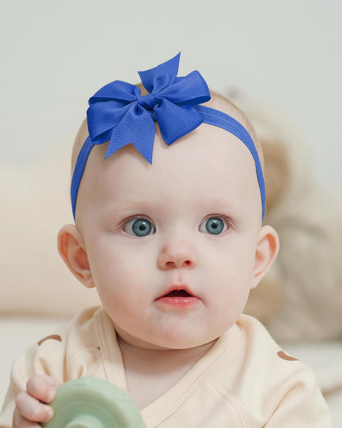 jollybows 40pcs Baby Girls Grosgrain Ribbon Hair Bows Headbands 3" Hair Band Hair Accessories for Infants Newborn Toddler...