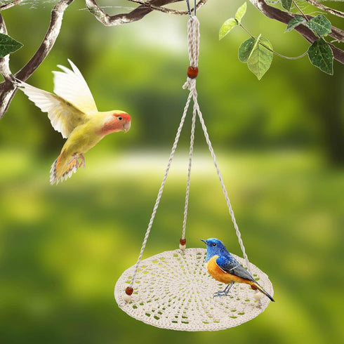 Bird Swing Toys, Hanging Bird Parrot Hammock, Colorful Cotton Bird Perch Stand, Bird Cage Accessories for Parakeet Cockatiel Conure Lovebird Budgi...