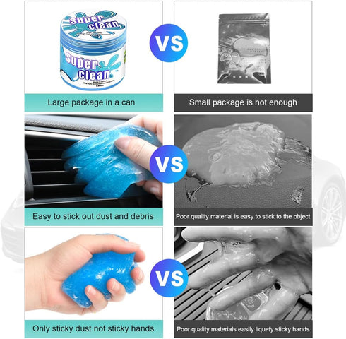 Car Cleaning Gel, Auto Detailing Slime Cleaning Tools Kit, Cleaning Putty for Dash Board Crevice & Air Vent Dust, Universal Interior Cleaner for C...