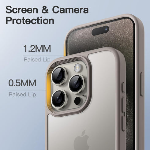JETech Matte Case for iPhone 15 Pro 6.1-Inch, Shockproof Military Grade Drop Protection, Frosted Translucent Back Phone Cover, Anti-Fingerprint (N...