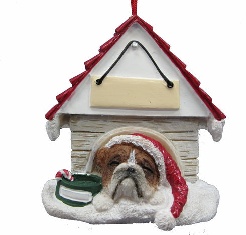 Bulldog Ornament A Great Gift For Bulldog Owners Hand Painted and Easily Personalized "Doghouse Ornament" With Magnetic Back...