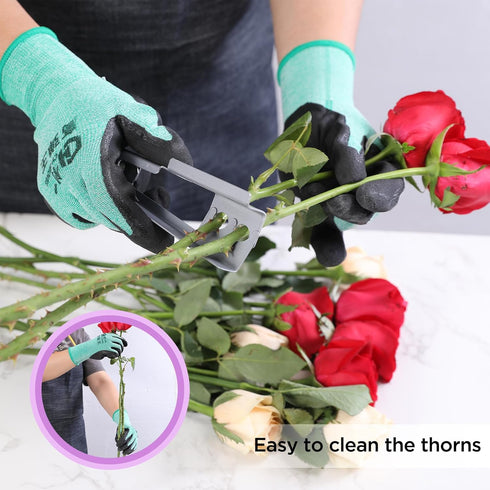 5 Pieces Rose Thorn Stripper Tool Kit Thorn and Leaf Stripping Tool with Garden Golves and Garden Scissor for Gardening Flower Arrangement...
