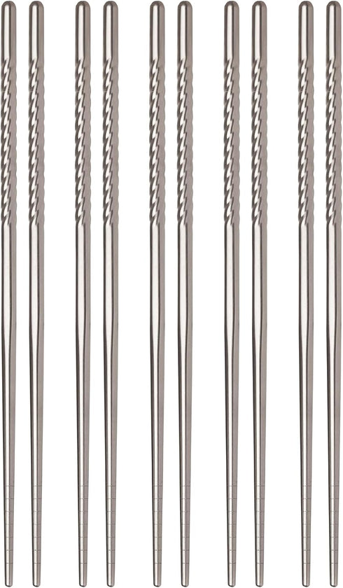 Helen’s Asian Kitchen Stainless Steel Chopsticks, 9-Inches, 5-Pair...