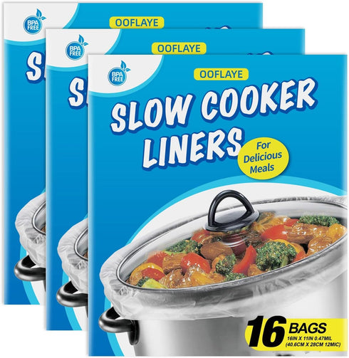 48 Bags Slow Cooker Liners, Disposable Multi Use Cooking Bags,Large Size Fit 3QT to 8QT, Plastic Bags for Slow Cooker, Pans, Aluminum Cooking Tray...