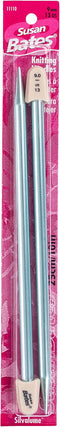 Susan Bates 10-Inch Silvalume Single Point Knitting Needle, 9mm, Blue (11110-13)......