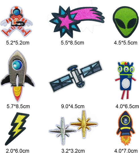 35 PCS Iron on Patches Solar System Appliques Stickers Woohome Embroidered Space Planets Patches Applique Kit for Clothing, Jackets, Backpacks, Je...