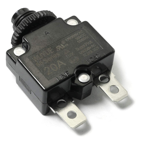 1-Pack Thermal Switch Circuit Breaker Overload Protector 20A Mini Size Push Reset Button Switch...