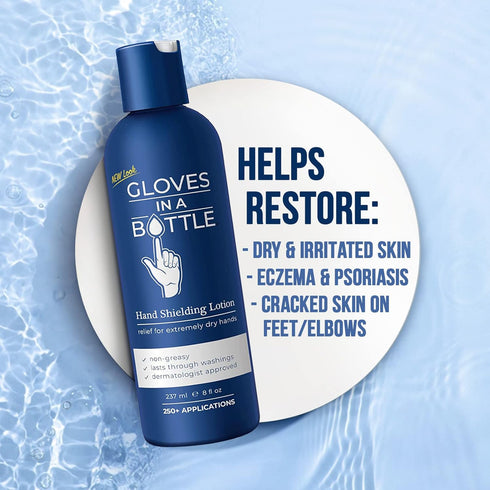 Gloves In A Bottle Psoriasis Eczema Relief Cream - Shielding Lotion for Women, Men, Baby - Cracked Hands Repair Cream - Dermatitis Rash and Itchy ...