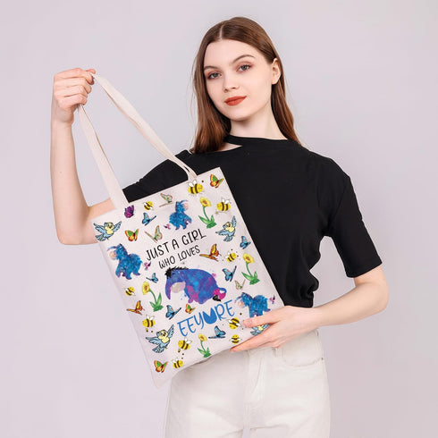 PLITI Eeyore Tote Bag Eeyore Fan Gift Cartoon Character Lover Gift Just A Who Loves Eeyore Shoulder Bag...