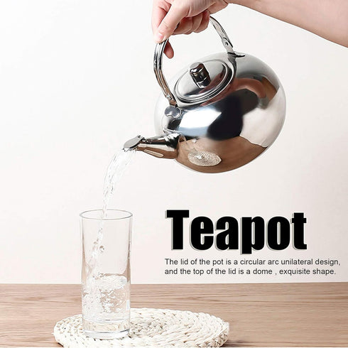 Tea Pots, Tea Pots with Infuser for Stove Top 14cm Stainless Steel Teapot Teapot with Infuser Tea Kettle for Loose Leaf and Tea Bags...