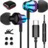 USB C Headphone Wired Earbuds for Samsung A53 A54 S23 S22 S21 S20 Galaxy Z Flip 5 Fold 4 in-Ear Noise Canceling Type C Earphone with Microphone fo...