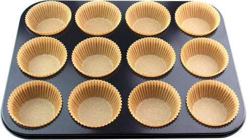 Eoonfirst Standard Size Baking Cups Food-Grade Greaseproof Paper Cupcake Liners 200 Pcs (Natural)...