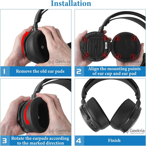 Geekria Sport Cooling Gel Replacement Ear Pads for Audeze Maxwell Wireless Headphones Ear Cushions, Headset Earpads, Ear Cups Cover Repair Parts (...