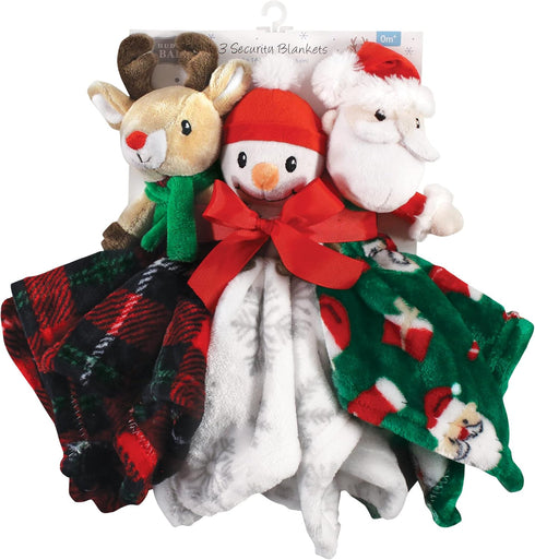 Hudson Baby Unisex Baby Animal Face Security Blanket, White Snowman, One Size...
