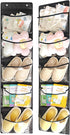 Clear Crystal Hanging Shelves Over The Door Organizer Storage for Closet with 5 Pockets Organizer for Bedroom Bathroom, 2 Pack?Black?...