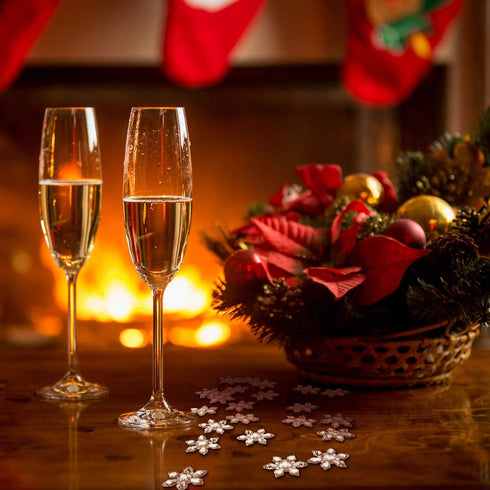 200 Pieces Acrylic Snowflake Ornaments Snowflake Table Scatters Christmas Xmas Tree Hanging Pendant Beads Decorations for DIY Crafts Winter Wonder...