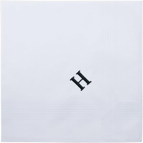 Retreez 8 Pc Pure Cotton Initial Monogrammed Men's Handkerchiefs Hanky Gift Set...