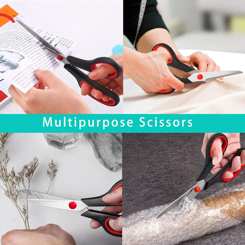 Scissors, 2 Pack 7.5 inch Scissors for Office and Home, Scissors All Purpose for School Fabric Craft Supplies Use...