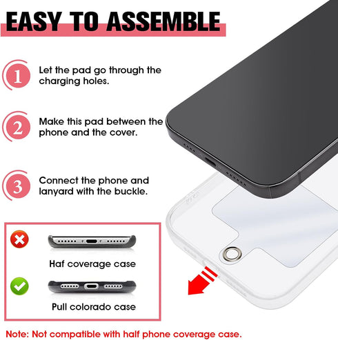 simarro Universal Cell Phone Lanyard, 2 Phone Chains with 4 Transparent Replacement Mobile Phone Straps Adjustable Nylon Neck Strap for All Smartp...