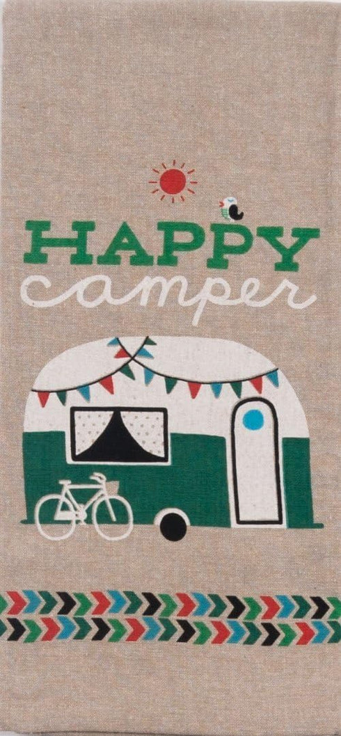 Kay Dee Designs Camping Adventures Chambray Towel Set - One Each Happy Camper & I Heart Camping...