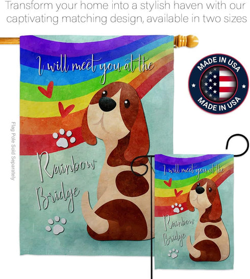 Breeze Decor Rainbow Bridge Garden Flag Expression Sympathy Remembrance Memorial Bereavement Love Support Emotion Postive House Decoration Banner ...