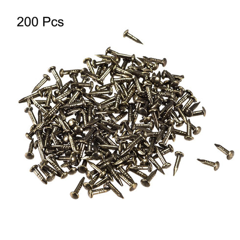 uxcell Small Tiny Nails 1.2x6mm(DxL) for Wooden DIY Decorative Pictures Boxes Household Accessories Bronze Tone 200pcs...