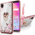 B-wishy Cellular Phone Case for Alcatel TCL A3 A509DL, Glitter Crystal Butterfly Heart Floral Slim TPU Luxury Bling Cute Cover with Kickstand+Stra...