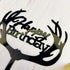 Antlers Happy Birthday Cake Topper Party Decorations (Black Acrylic)...