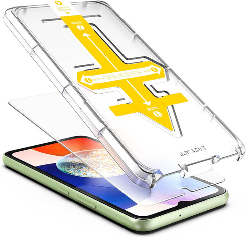 for Samsung A14 (2 Pack) 1 easy install frame Silk Print screen protector...