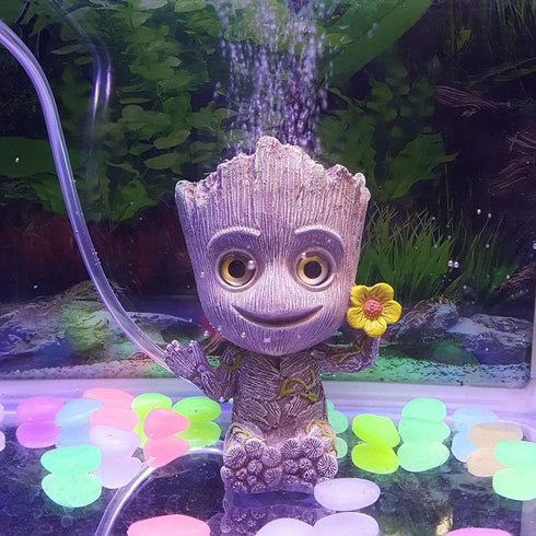 Aquarium Groot Air Bubbler Decorations - Oxygen Pump Resin Crafts for Aquarium Fish Tank Decorations,with Air Bubbler Stone for Aquarium...
