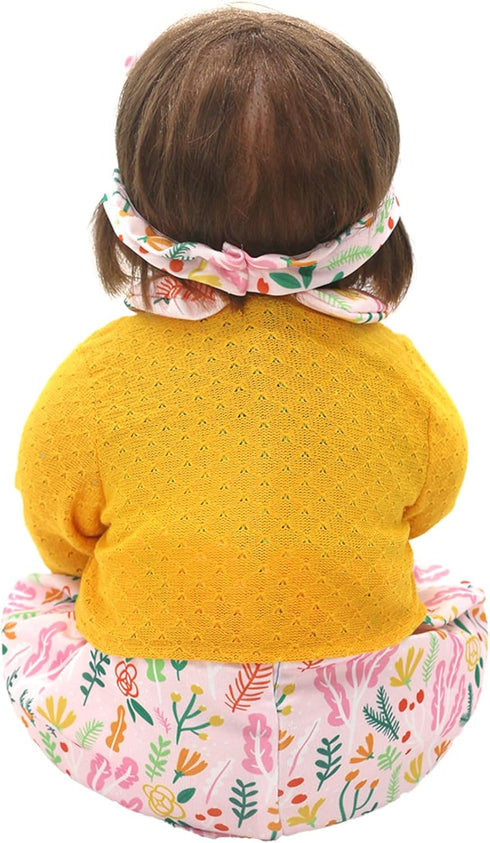 AISITE 18-20 inch Baby Doll Clothes - 4 Piece Dress, Coat, Headband and Socks Set for Reborn Baby Girl (Dolls NOT Included)...