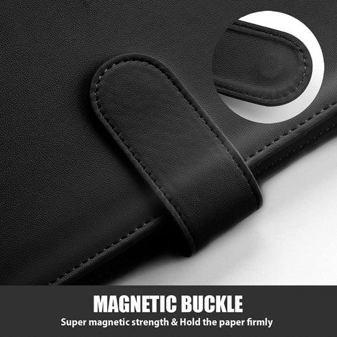 Sooez A6 binders, Budget Binder, 6 Ring Binder, Notebook Binder, Planner Binder with Magnetic Buckle Closure, A6 Leather Binder for Women, Savings...