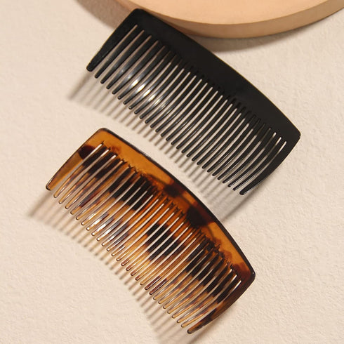 Furling Pompoms Pack of 6 Plastic Side Hair Combs for Women, Wide Tooth Comb for Curly Hair, Hair Clips for Girl Twist Combs Bridal Wedding Hair C...